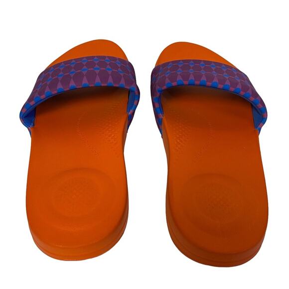 Fitflop Iqushion X Yinka Ilori Men\'s Violet Blue Haze Slide Sandal Shoes Size 12 main image 9